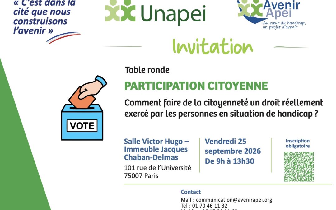  Invitation –  25 septembre 2026 Table ronde sur la participation citoyenne